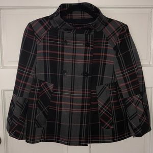 Zara Cropped Plaid Double Breast Blazer Medium